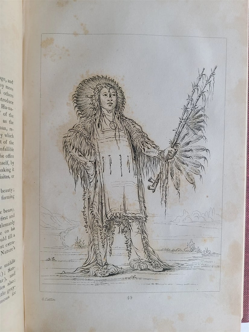 1844 LETTERS & NOTES on NORTH AMERICAN INDIANS CATLIN antique 2 VOLS illustrated - 13
