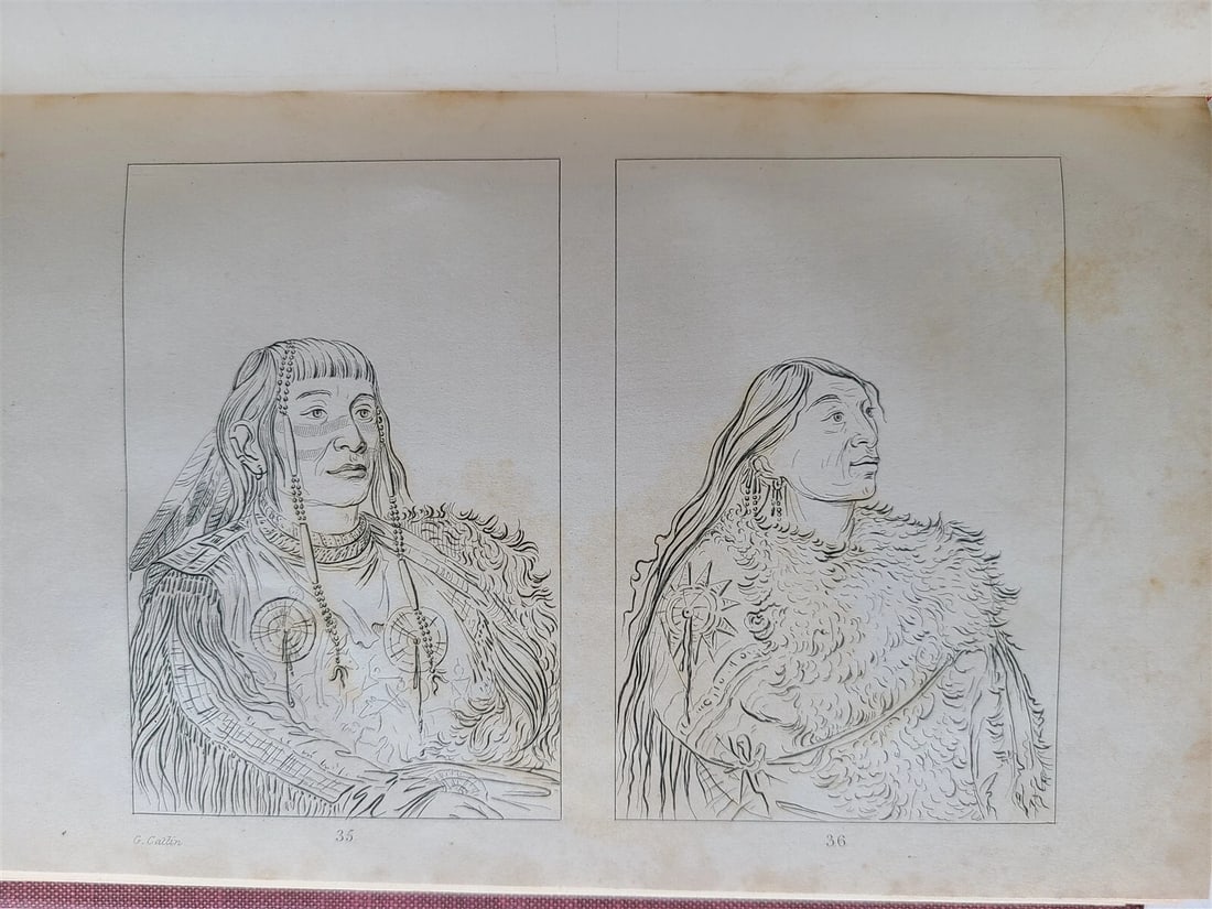 1844 LETTERS & NOTES on NORTH AMERICAN INDIANS CATLIN antique 2 VOLS illustrated - 14