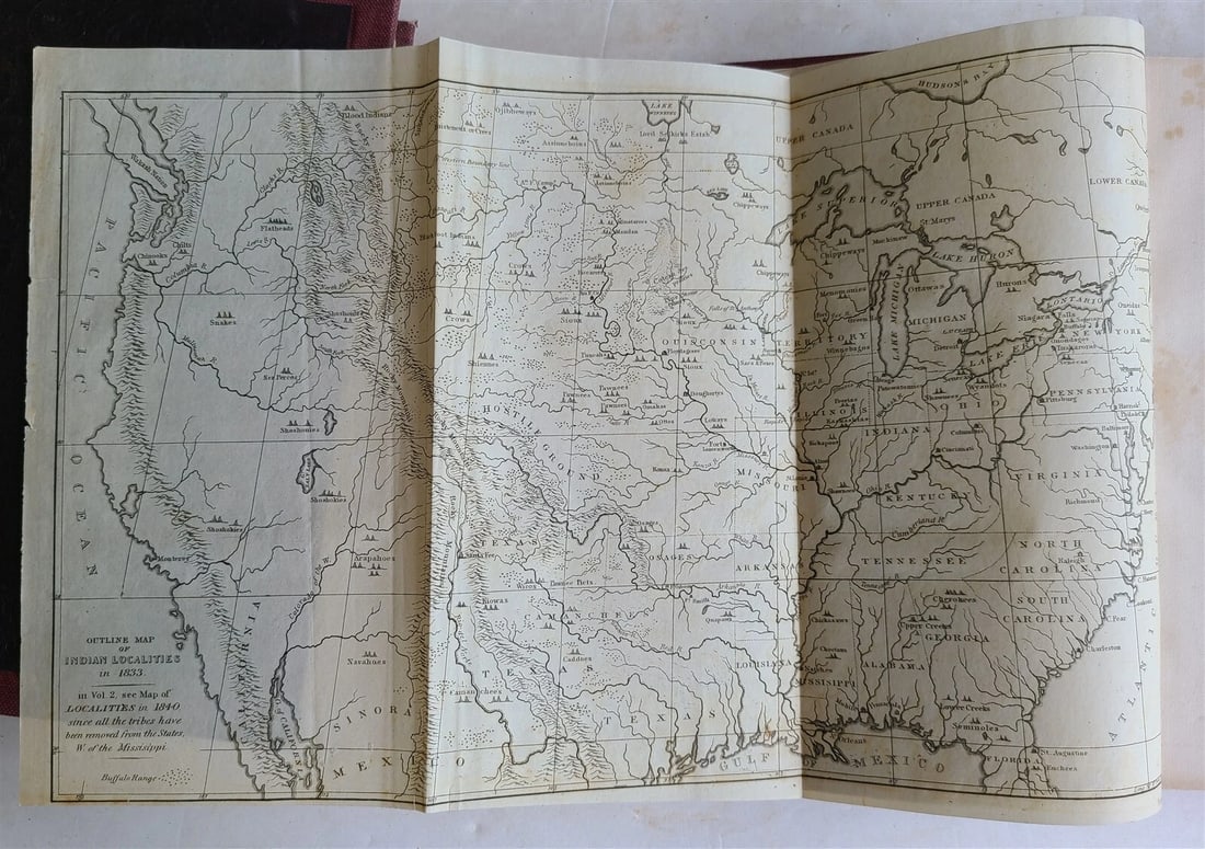 1844 LETTERS & NOTES on NORTH AMERICAN INDIANS CATLIN antique 2 VOLS illustrated - 3