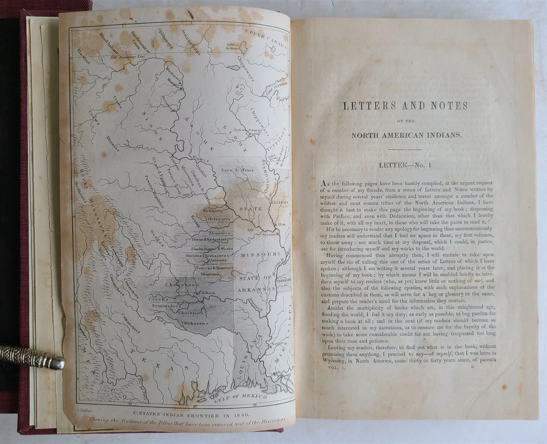 1844 LETTERS & NOTES on NORTH AMERICAN INDIANS CATLIN antique 2 VOLS illustrated - 4