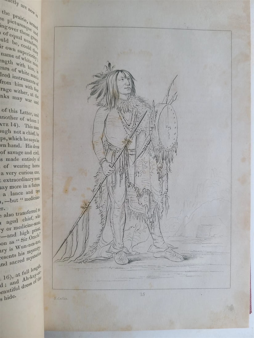 1844 LETTERS & NOTES on NORTH AMERICAN INDIANS CATLIN antique 2 VOLS illustrated - 5