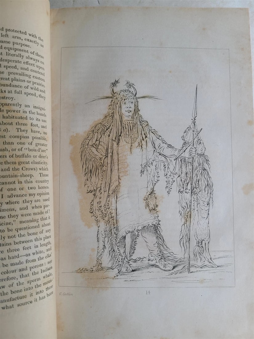 1844 LETTERS & NOTES on NORTH AMERICAN INDIANS CATLIN antique 2 VOLS illustrated - 6