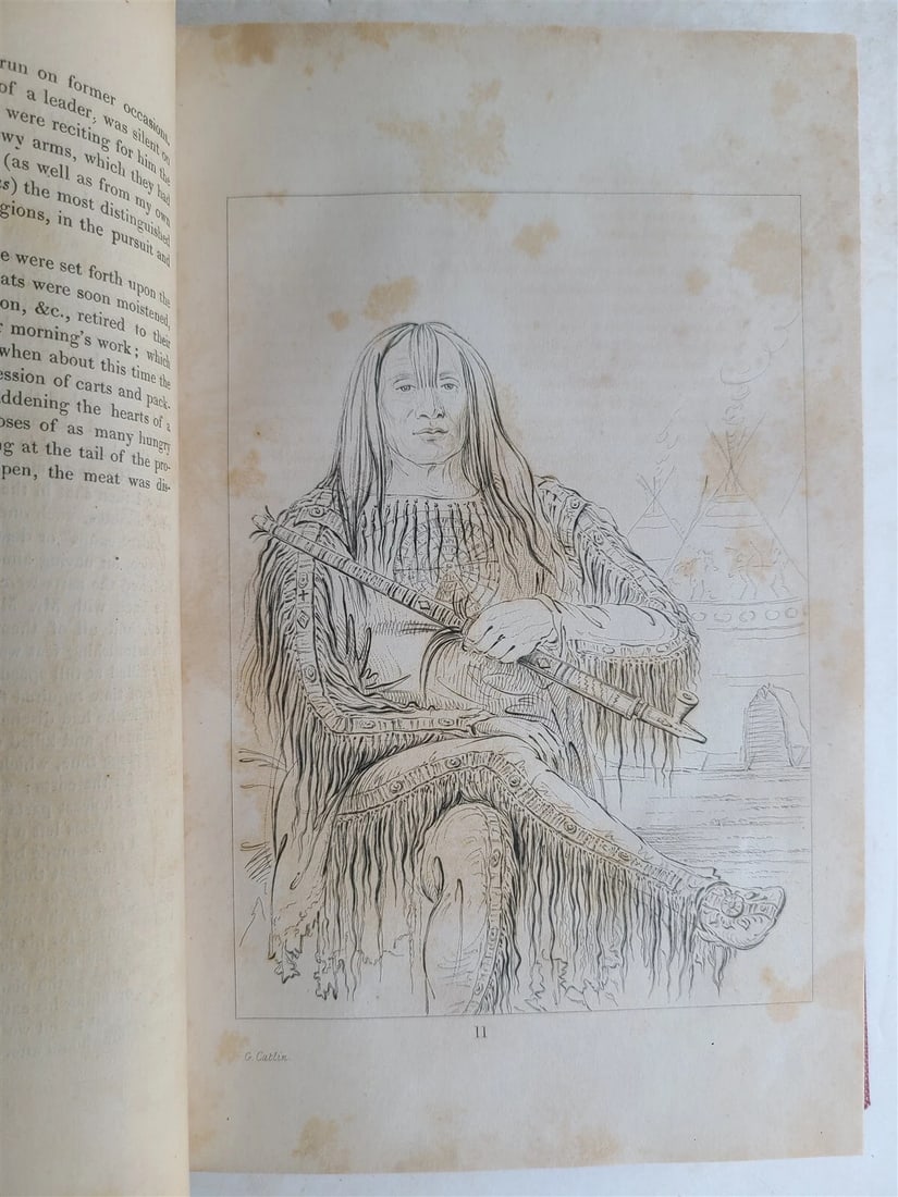 1844 LETTERS & NOTES on NORTH AMERICAN INDIANS CATLIN antique 2 VOLS illustrated - 8