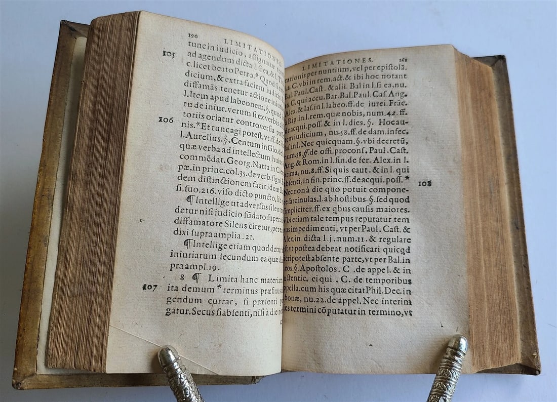 1586-1593 LAW BOOK by CAESARIS CONTARDI antique FINE HAND TOOLED PIGSKIN BINDING - 10