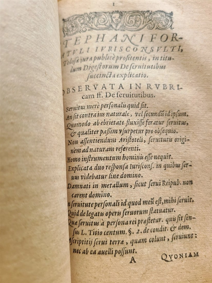 1586-1593 LAW BOOK by CAESARIS CONTARDI antique FINE HAND TOOLED PIGSKIN BINDING - 12