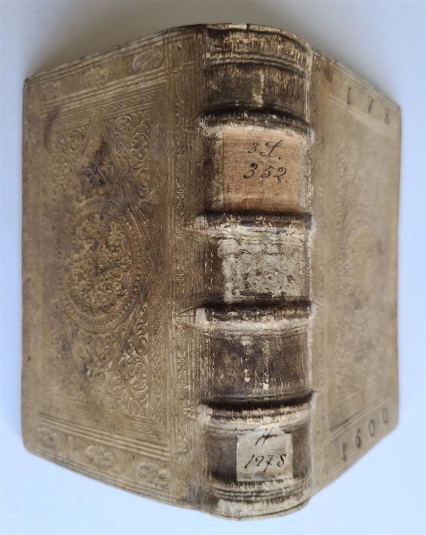 1586-1593 LAW BOOK by CAESARIS CONTARDI antique FINE HAND TOOLED PIGSKIN BINDING - 2
