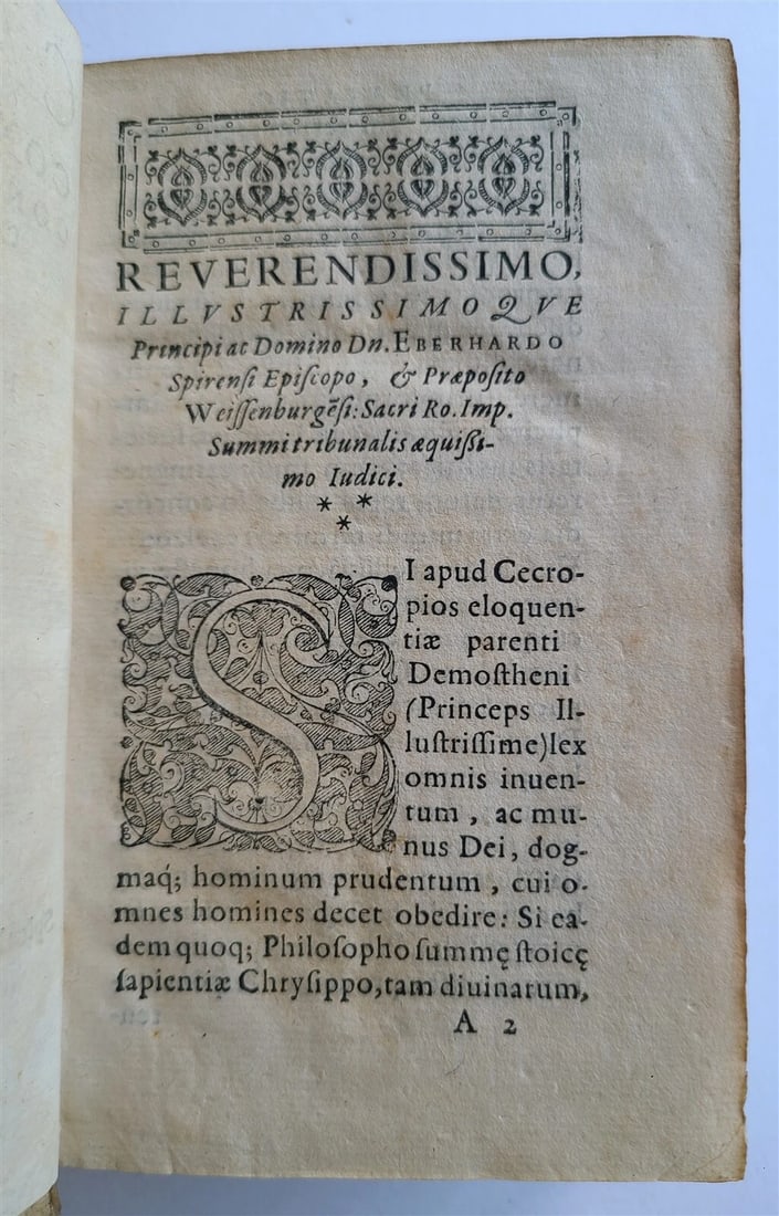 1586-1593 LAW BOOK by CAESARIS CONTARDI antique FINE HAND TOOLED PIGSKIN BINDING - 7