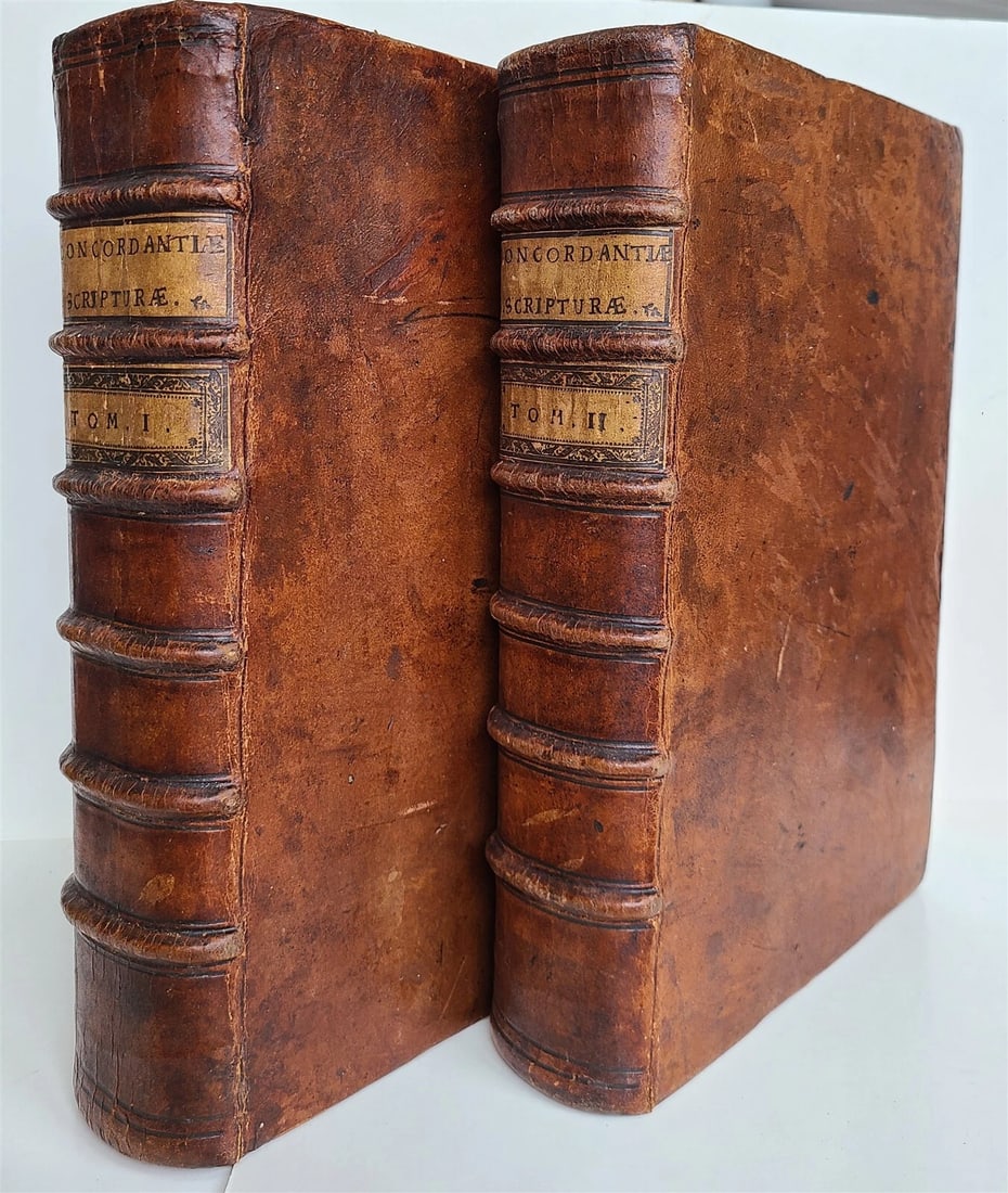 1733 BIBLE CONCORDANCE 2 volumes in LATIN antique MASSIVE FOLIO (1 of 11)