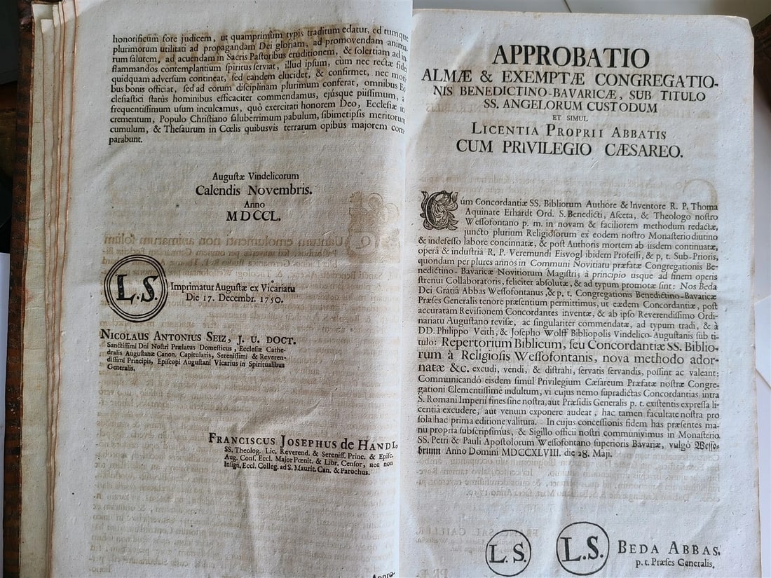 1733 BIBLE CONCORDANCE 2 volumes in LATIN antique MASSIVE FOLIO - 6