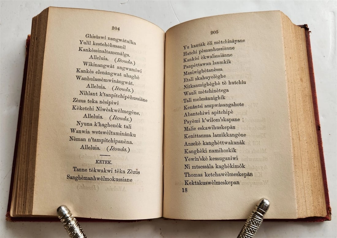 1857 INDIAN GOOD BOOK ABNAKI LANGUAGE antique AMERICANA rare - 6