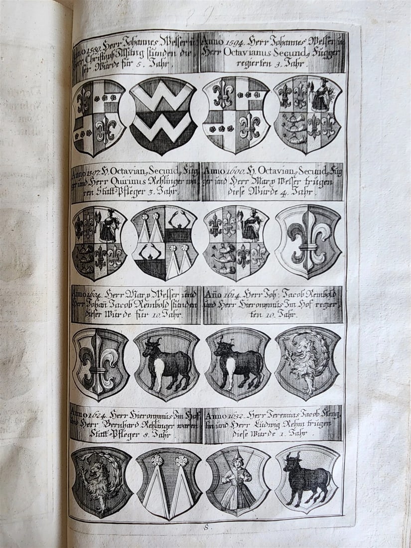 1725 HISTORY of Holy Roman Empire' CITY of AUGSBURG REGIMENT antique ILLUSTRATED - 11