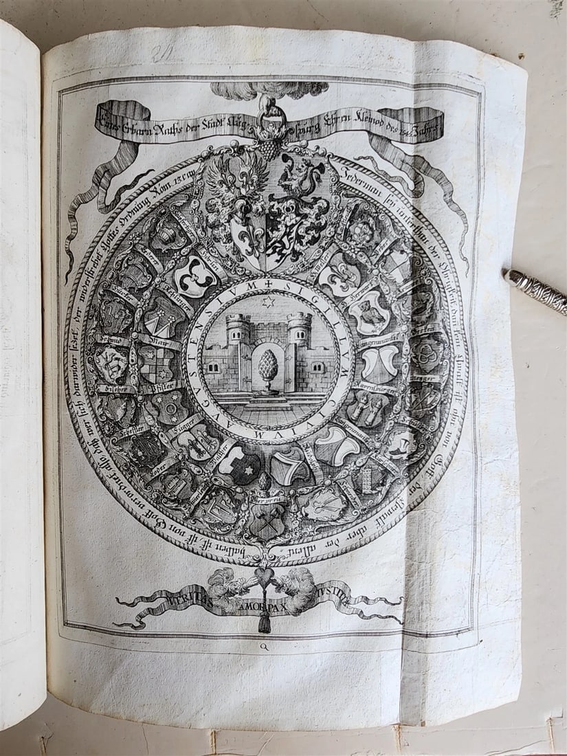 1725 HISTORY of Holy Roman Empire' CITY of AUGSBURG REGIMENT antique ILLUSTRATED - 2