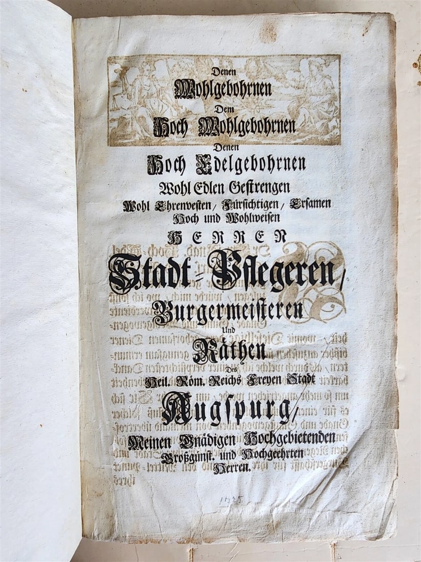1725 HISTORY of Holy Roman Empire' CITY of AUGSBURG REGIMENT antique ILLUSTRATED - 3