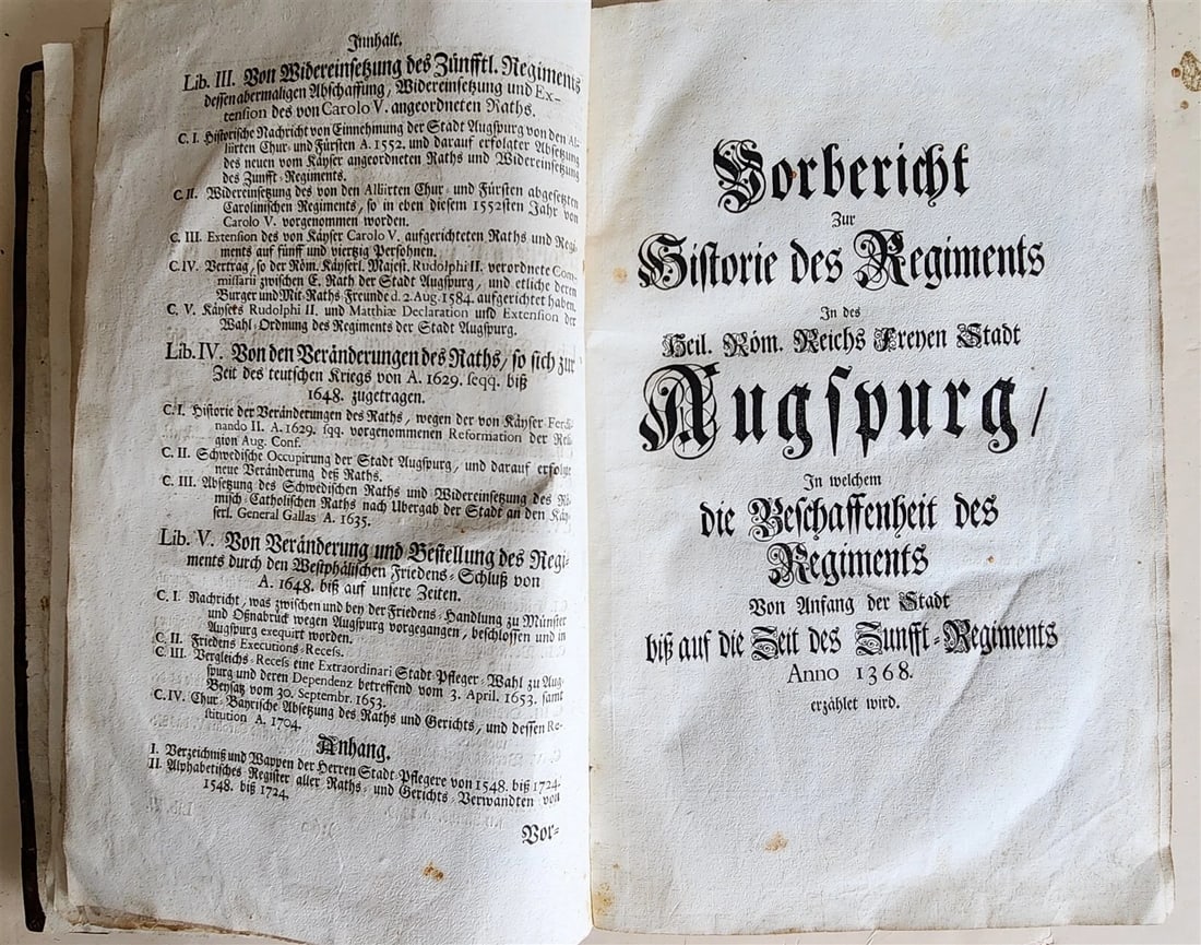 1725 HISTORY of Holy Roman Empire' CITY of AUGSBURG REGIMENT antique ILLUSTRATED - 8