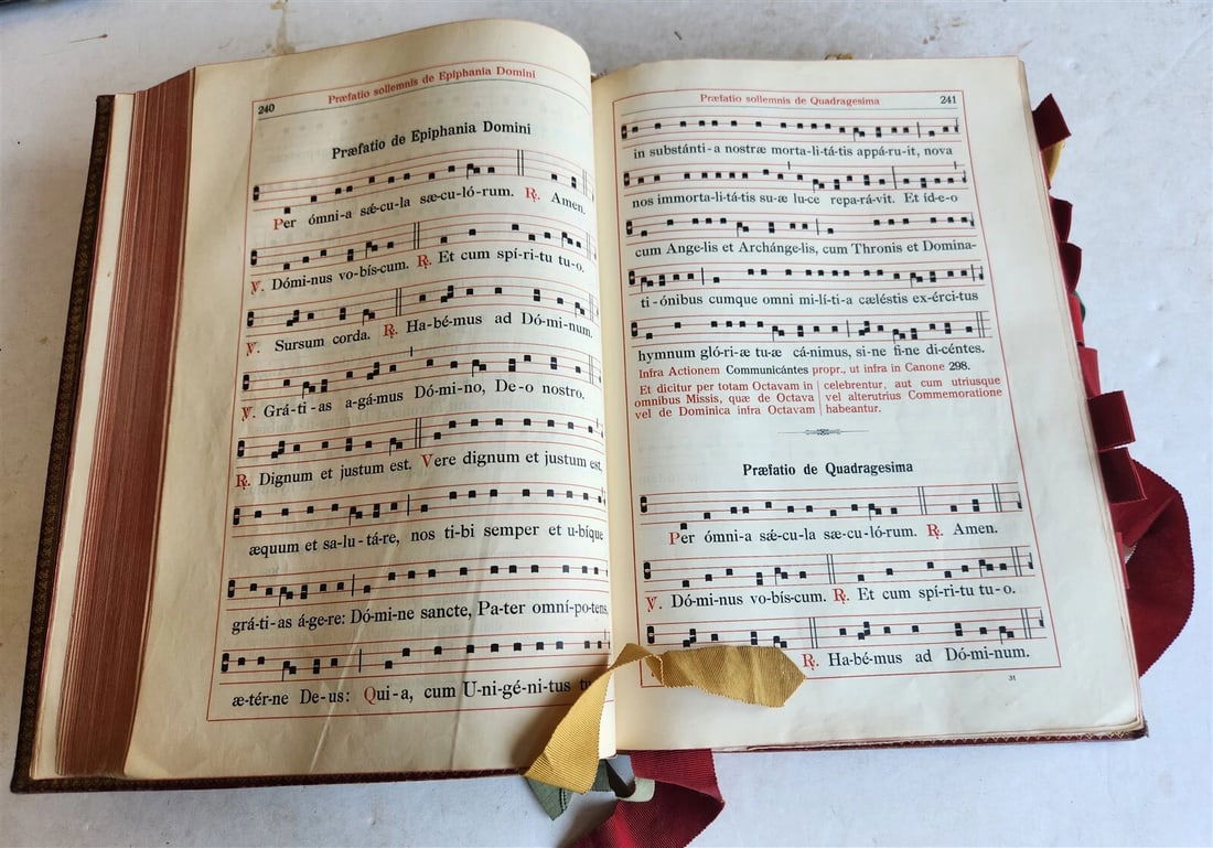 1929 MISSALE ROMANUM antique MASSIVE FOLIO FINE LEATHER BINDING - 10