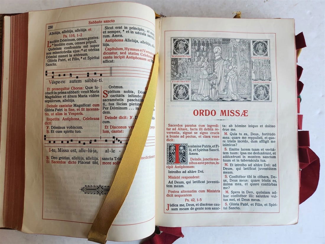 1929 MISSALE ROMANUM antique MASSIVE FOLIO FINE LEATHER BINDING - 11