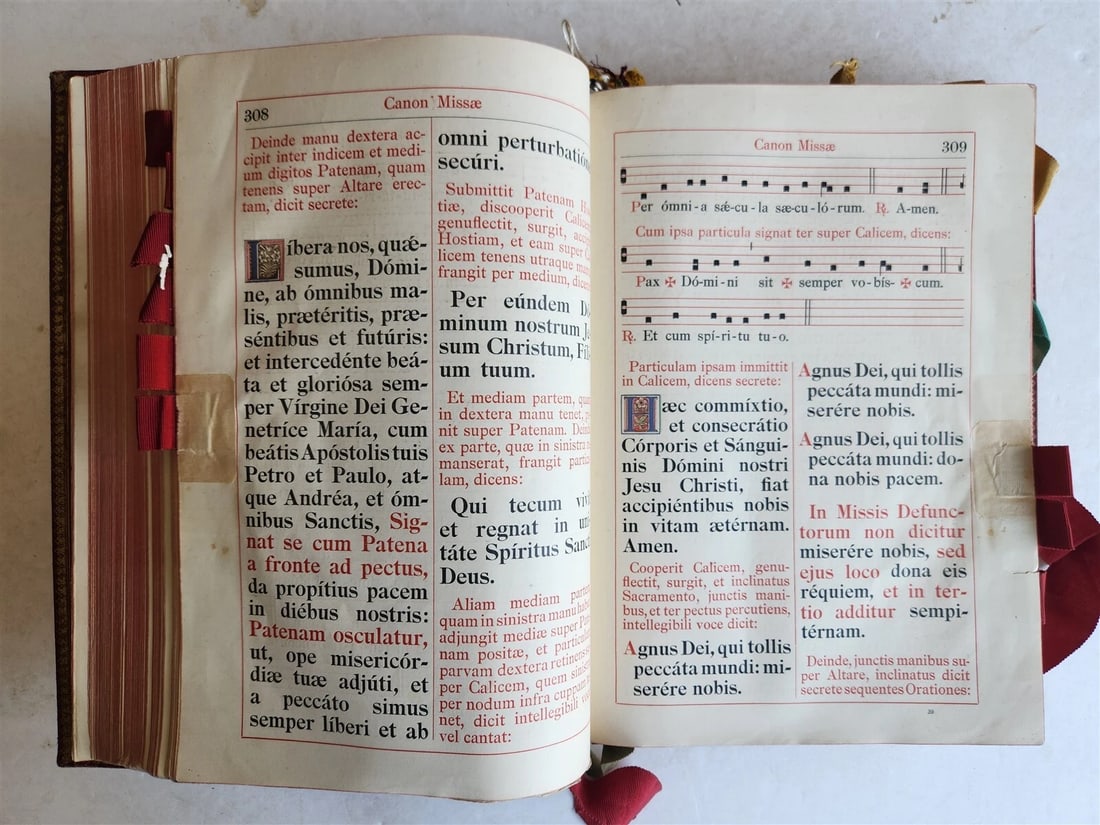 1929 MISSALE ROMANUM antique MASSIVE FOLIO FINE LEATHER BINDING - 14