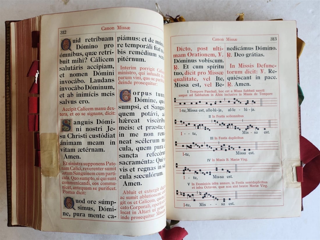 1929 MISSALE ROMANUM antique MASSIVE FOLIO FINE LEATHER BINDING - 15