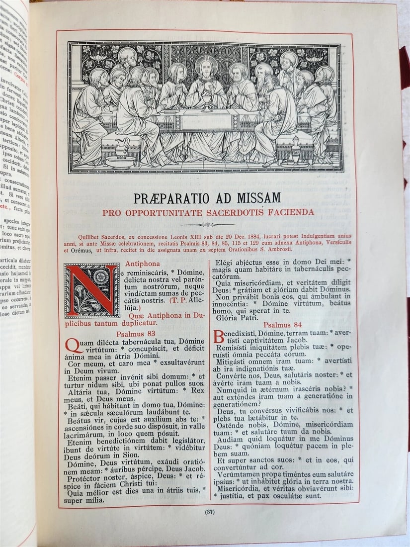 1929 MISSALE ROMANUM antique MASSIVE FOLIO FINE LEATHER BINDING - 8