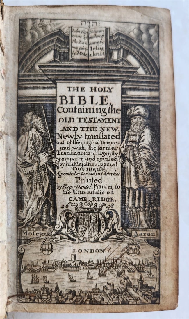 1648 BIBLE in ENGLISH antique Old & New Testament LONDON - Roger Daniel (1 of 7)