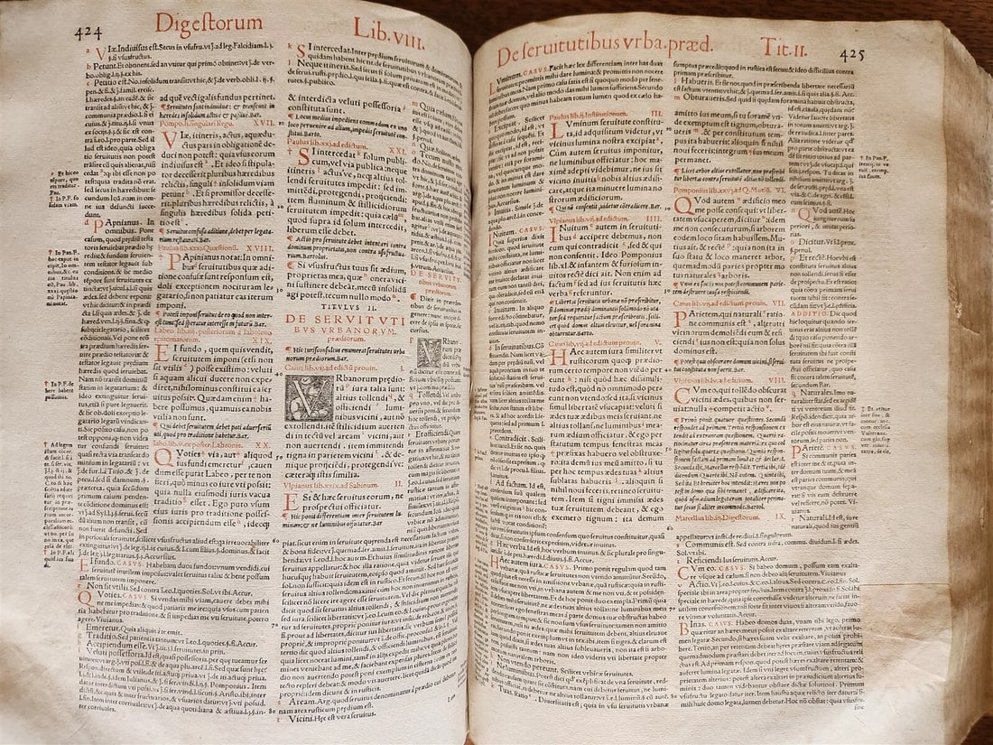 1557 LAW BOOK PART of Corpus Juris Civilis DIGESTA antique MASSIVE FOLIO vellum - 12