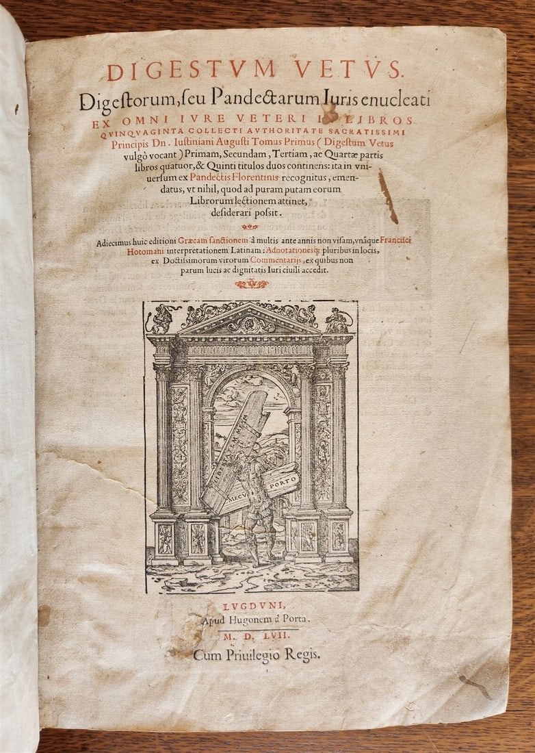 1557 LAW BOOK PART of Corpus Juris Civilis DIGESTA antique MASSIVE FOLIO vellum - 3