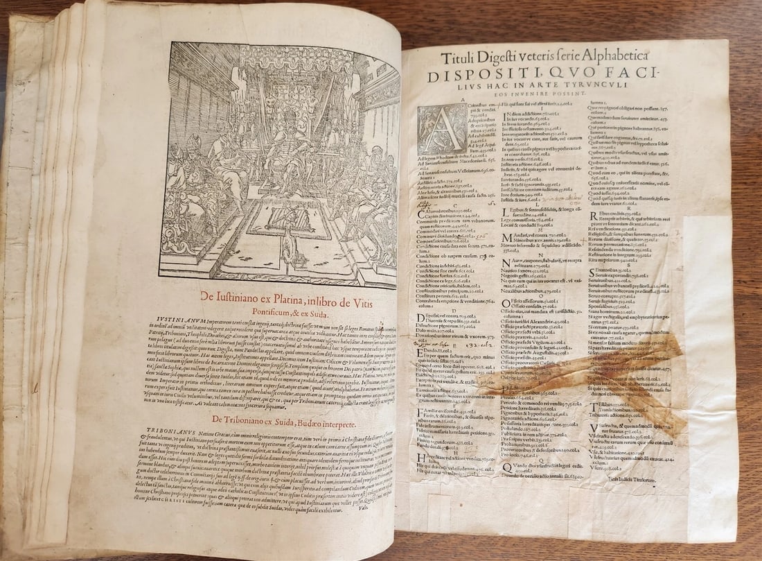 1557 LAW BOOK PART of Corpus Juris Civilis DIGESTA antique MASSIVE FOLIO vellum - 4