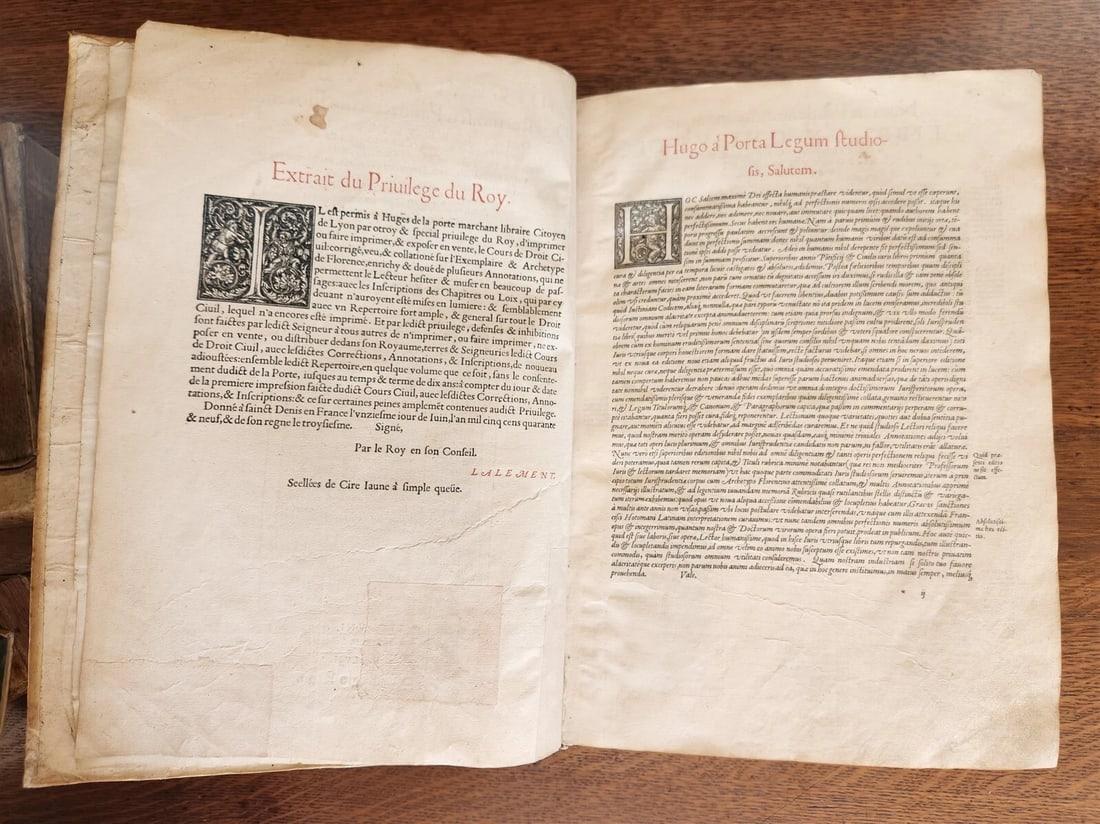 1557 LAW BOOK PART of Corpus Juris Civilis DIGESTA antique MASSIVE FOLIO vellum - 7