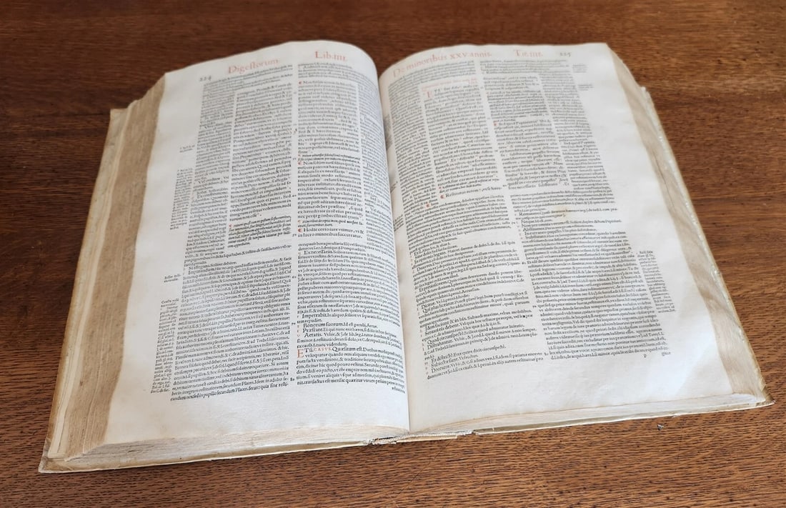 1557 LAW BOOK PART of Corpus Juris Civilis DIGESTA antique MASSIVE FOLIO vellum - 9
