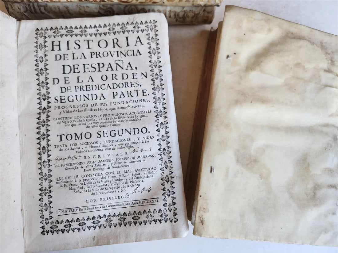 1725-34 HISTORY of SPAIN 5 VOLUMES antique VELLUM BOUND in SPANISH - 10