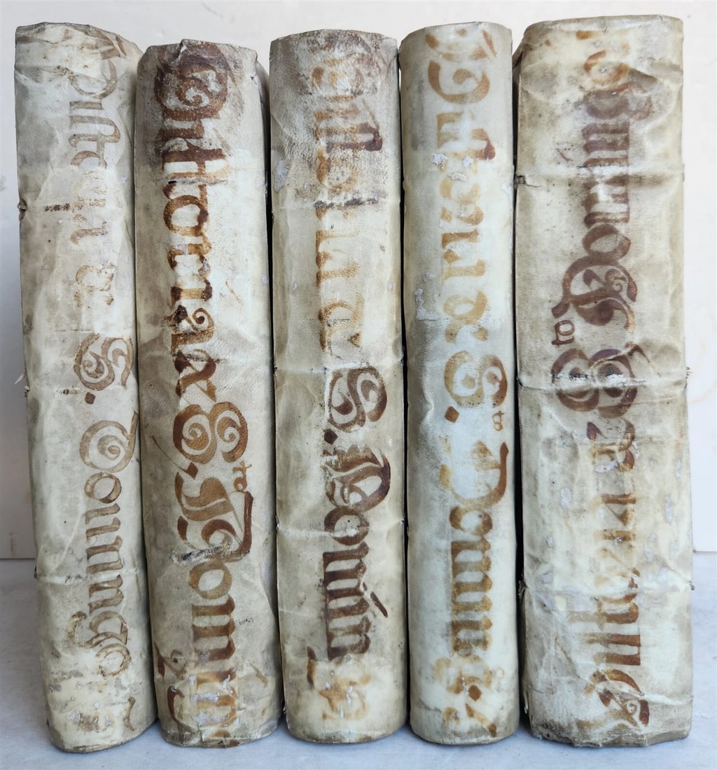 1725-34 HISTORY of SPAIN 5 VOLUMES antique VELLUM BOUND in SPANISH - 2