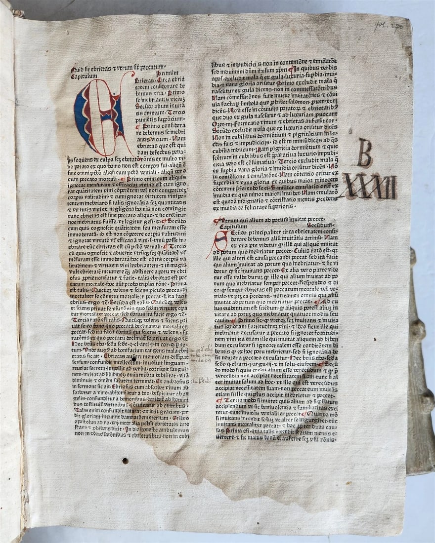 1470s INCUNABULA AMAZING 3 VOLUMES FOLIO SET antique INCUNABLE Pantheologia - 12