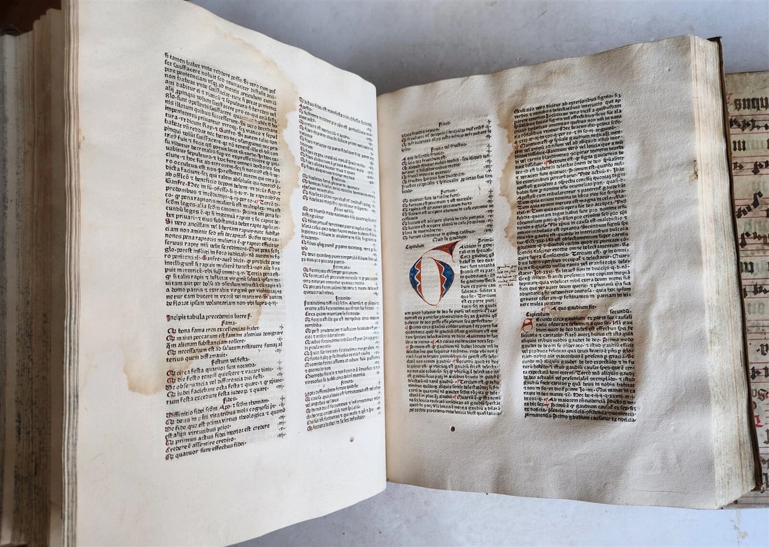 1470s INCUNABULA AMAZING 3 VOLUMES FOLIO SET antique INCUNABLE Pantheologia - 13