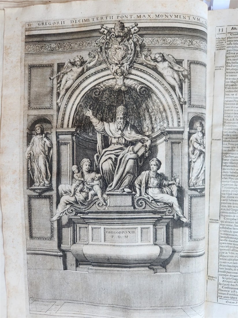 1677 LIVES of ROMAN POPES 4 FOLIO VOLUMES FULLY ILLUSTRATED antique in LATIN - 5