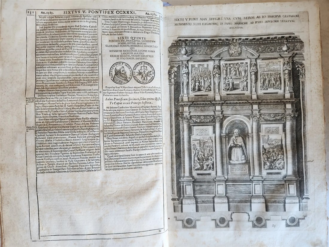 1677 LIVES of ROMAN POPES 4 FOLIO VOLUMES FULLY ILLUSTRATED antique in LATIN - 6