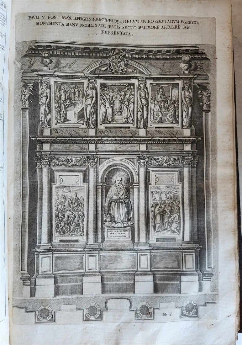 1677 LIVES of ROMAN POPES 4 FOLIO VOLUMES FULLY ILLUSTRATED antique in LATIN - 9