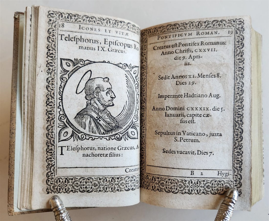 1602 ICONES & VITAE PAPARUM antique 300 WOODCUT ILLUSTRATIONS of POPES: Title: 1602 ICONES & VITAE PAPARUM antique 300 WOODCUT ILLUSTRATIONS of POPES Description: Megiser,H. Icones & Vitae Paparum: ... ad Petro, usque ad Clementem IIX ... Frankfurt/Main, Brathering; 1602