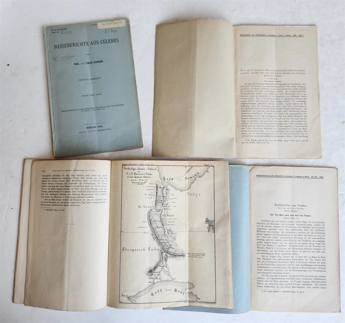 1894 Travel reports from Celebes Island Sulawesi in Indonesia antique in GERMAN (1 of 4)