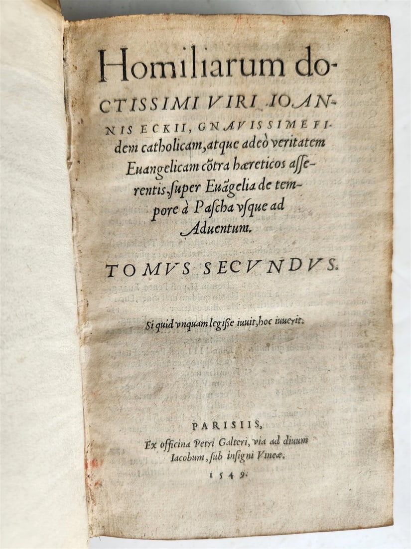 1549 Homiliarum doctissimi viri Ioannis Eckii antique VELLUMM BINDING 16th CENT. (1 of 7)