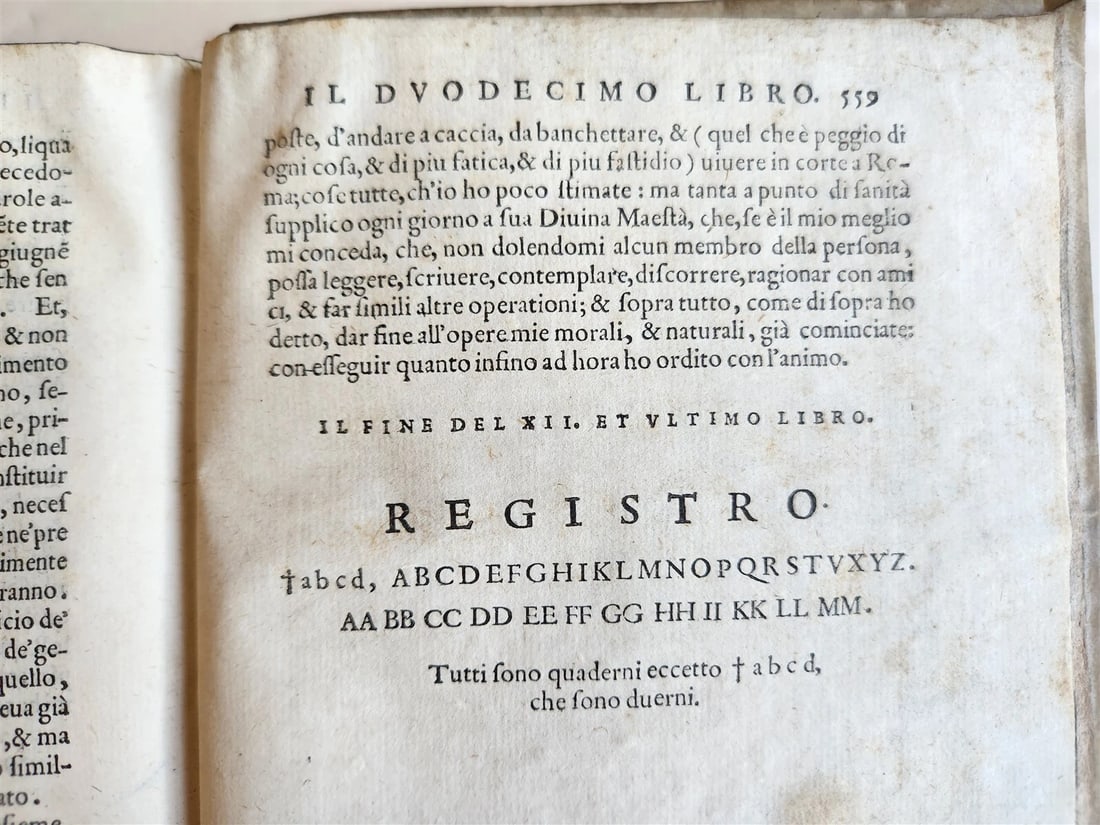 1583 DELLA INSTITUTION MORALE di M.ALESSANDRO PICCOLOMINI antique VELLUM BINDING - 4