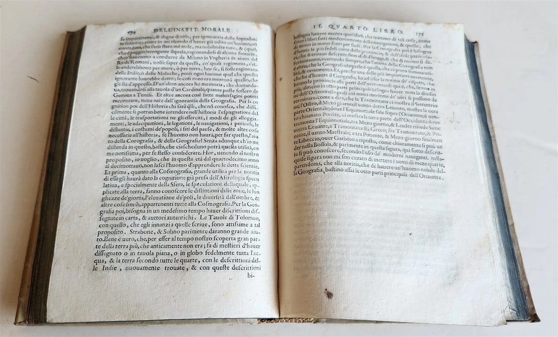 1583 DELLA INSTITUTION MORALE di M.ALESSANDRO PICCOLOMINI antique VELLUM BINDING - 7