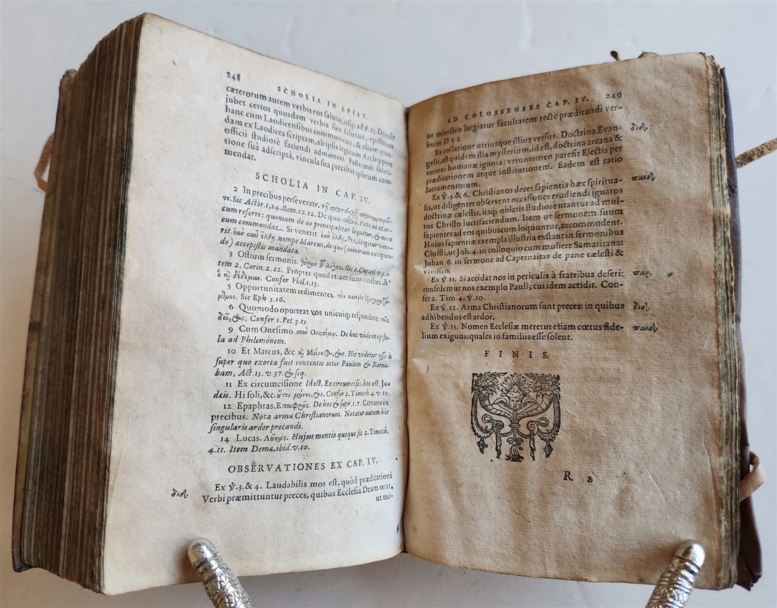 1603 BIBLE COMMENTARY by J. PISCATOR antique VELLUM BINDING - 8