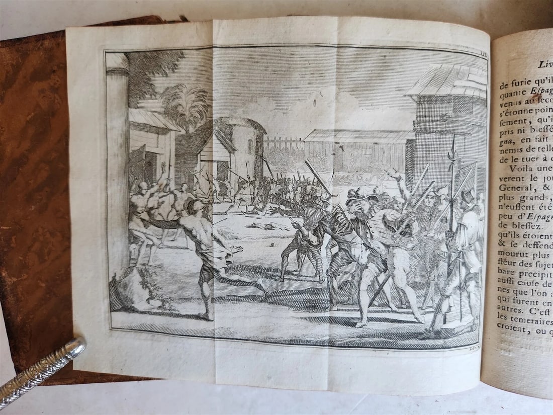 1735 HISTORY of CONQUEST of FLORIDA 2 VOLUMES antique ILLUSTRATED Americana - 11