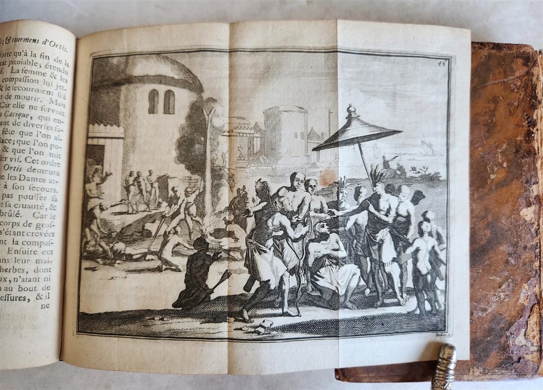 1735 HISTORY of CONQUEST of FLORIDA 2 VOLUMES antique ILLUSTRATED Americana - 13