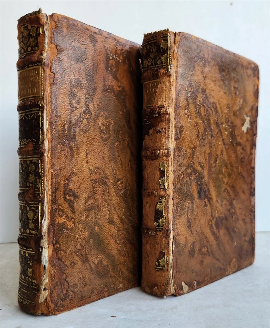 1735 HISTORY of CONQUEST of FLORIDA 2 VOLUMES antique ILLUSTRATED Americana - 2