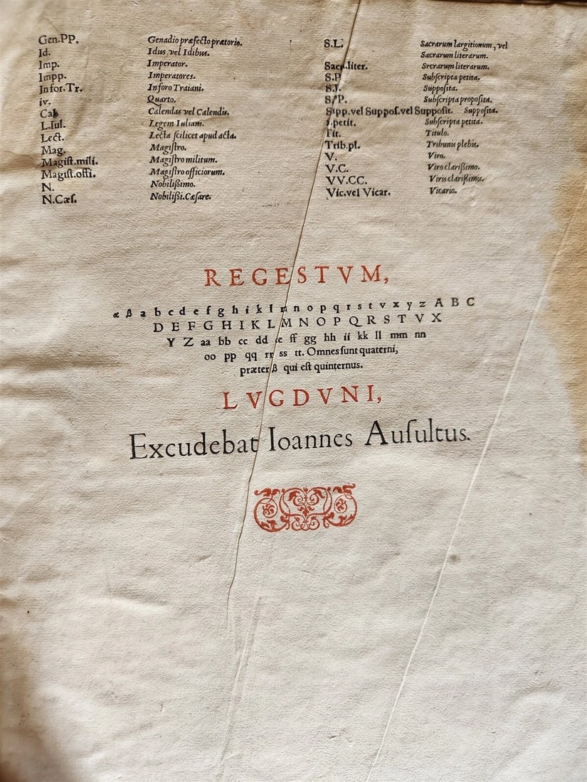 1557 LAW BOOK Corpus Juris Civilis CODICIS DN. IUSTINIANI antique FOLIO vellum - 13