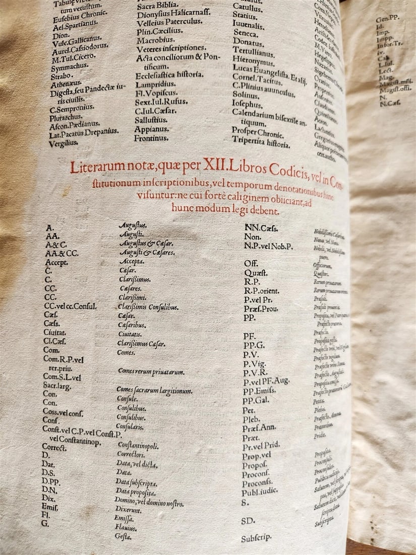 1557 LAW BOOK Corpus Juris Civilis CODICIS DN. IUSTINIANI antique FOLIO vellum - 14