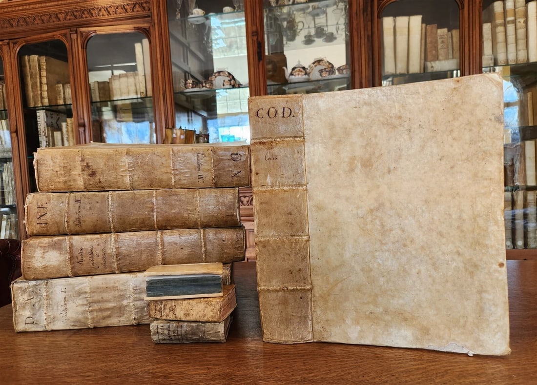 1557 LAW BOOK Corpus Juris Civilis CODICIS DN. IUSTINIANI antique FOLIO vellum - 2
