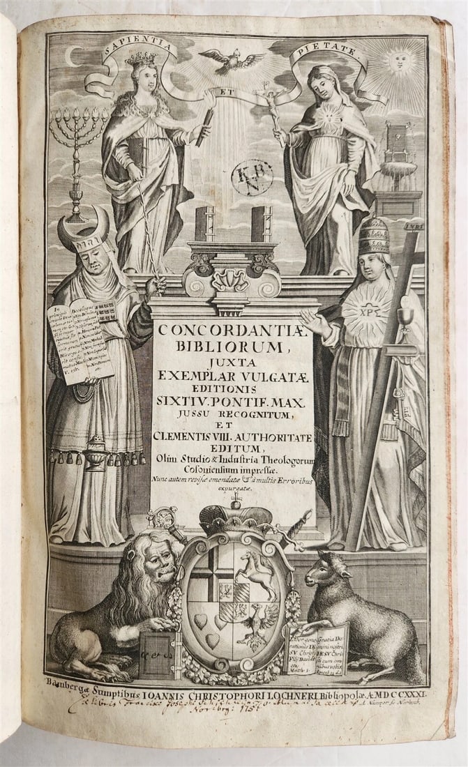 1731 BIBLE CONCORDANCE in LATIN antique FOLIO Concordantiae Bibliorum (1 of 7)