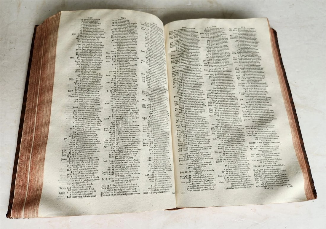 1731 BIBLE CONCORDANCE in LATIN antique FOLIO Concordantiae Bibliorum - 4